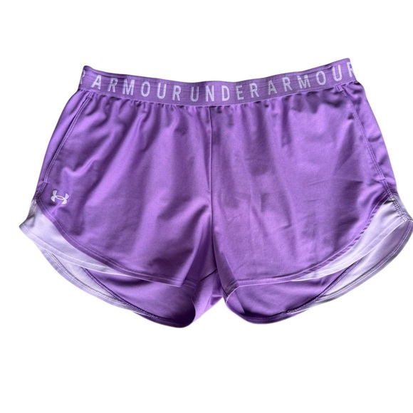 Under Armour Purple Athletic Shorts Lightweight Elastic Waist - Picture 1 of 4